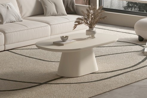 Table basse 'Tavira' 120 cm Ovale Ciment Beige