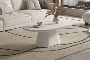 Table basse Tavira ciment blanc – Élégance minimaliste à Nancy