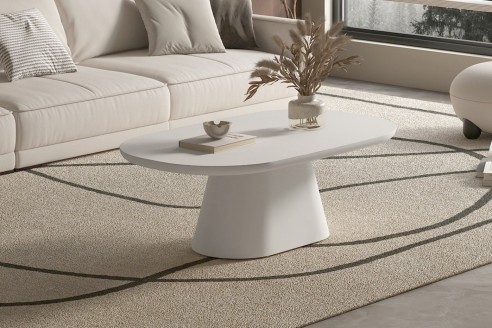 Table basse Tavira ciment blanc – Élégance minimaliste à Nancy