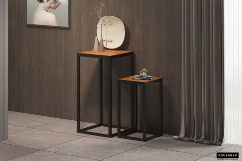 Table d'appoint 'Madeira' set de 2 Bois de Manguier