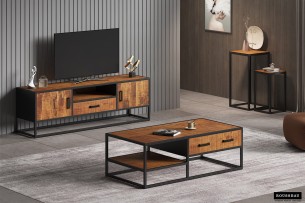 Table d'appoint 'Madeira' set de 2 Bois de Manguier