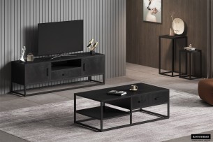 Table d'appoint 'Madeira' set de 2 Bois de Manguier noir
