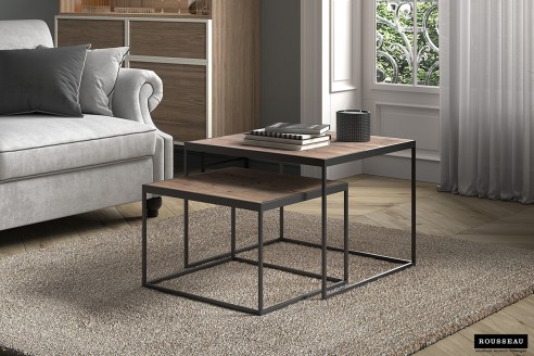 Table basse 'Quinn' set de 2 Bois de Manguier