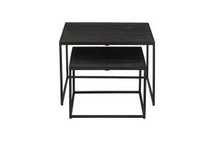 Table basse 'Quinn' set de 2 Bois de Manguier  Noir