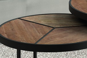 Table basse 'Laveu' set de 2 Bois de Manguier 1c)