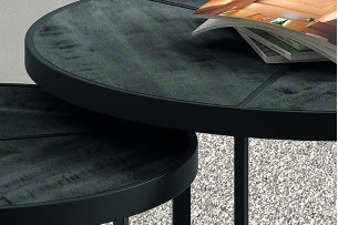 Table basse 'Laveu' set de 2 Bois de Manguier noir