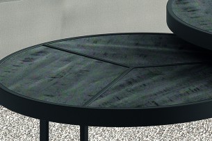 Table basse 'Laveu' set de 2 Bois de Manguier noir