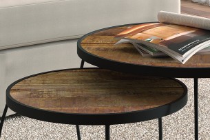 Table basse 'Lars' set de 2 Bois de Manguier