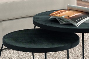 Table basse 'Lars' set de 2 Bois de Manguier noir