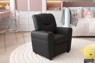 Mini-Fauteuil relax 'Renée' relevable manuellement PU Noir