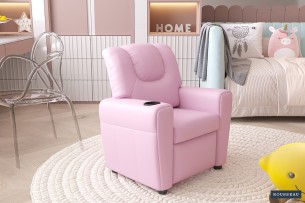 Mini-Fauteuil relax 'Renée' relevable manuellement PU Rose