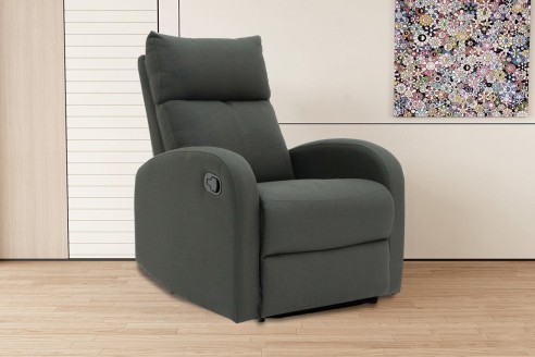 Fauteuil relax 'France' relevable manuellement Tissu Gris