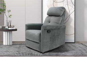 Fauteuil relax 'Wuhan' relevable manuellement Tissu Gris