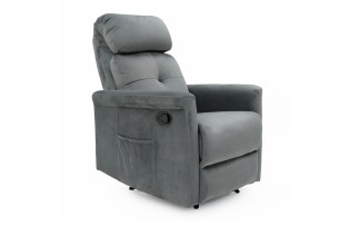 Fauteuil relax 'Wuhan' relevable manuellement Tissu Gris