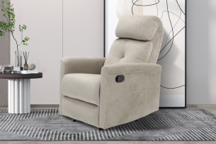 Fauteuil relax 'Wuhan' relevable manuellement Tissu Taupe