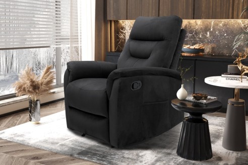 Fauteuil relax 'Breda' relevable manuellement Tissu Noir