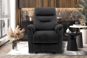 Fauteuil relax 'Breda' relevable manuellement Tissu Noir