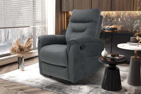 Fauteuil relax 'Breda' relevable manuellement Tissu Gris