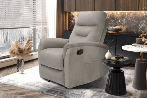Fauteuil relax 'Breda' relevable manuellement Tissu Taupe