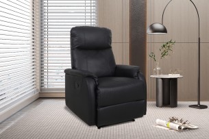 Fauteuil relax 'Tokio' relevable manuellement PU Noir