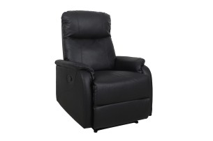 Fauteuil relax 'Tokio' relevable manuellement PU Noir