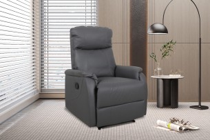 Fauteuil relax 'Tokio' relevable manuellement PU Gris