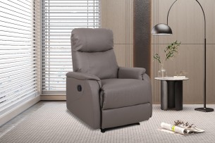 Fauteuil relax 'Tokio' relevable manuellement PU Taupe