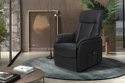 Fauteuil releveur electrique 'Miami' PU Noir