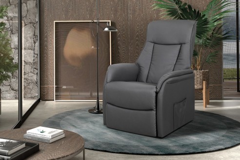 Fauteuil releveur electrique 'Miami' PU Gris