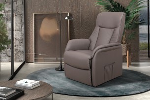 Fauteuiil releveur electrique 'Miami' PU Taupe