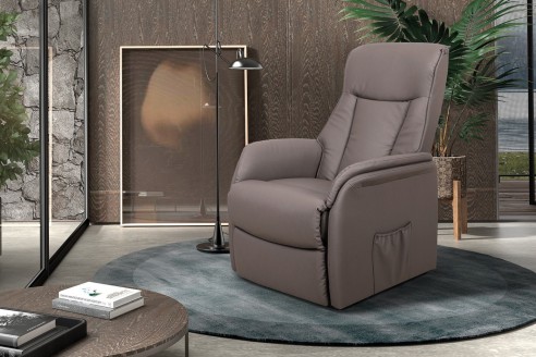 Fauteuiil releveur electrique 'Miami' PU Taupe