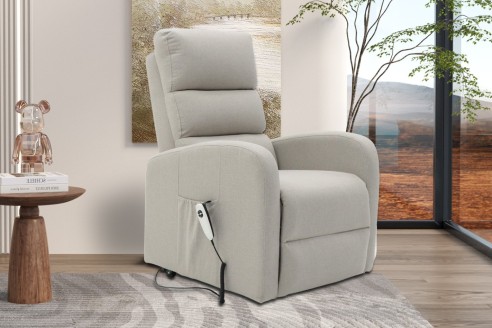 Fauteuil releveur electrique 'Bruges' Tissu Gris clair