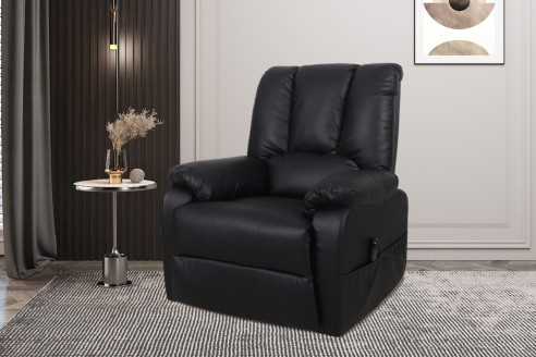 Fauteuil releveur electrique 'Osaka' PU Noir