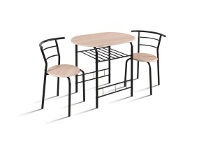 Set table 'Adam' Métal noir Décor sonoma
