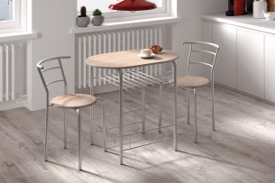 Set table 'Adam' Métal gris Décor sonoma