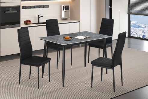 Table 'Kenzo' 120 cm Rectangulaire Pierre Gris