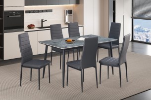 Table 'Kenzo' 140 cm Rectangulaire Pierre Gris