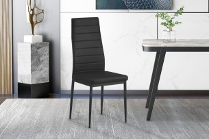 Set de 4 chaises 'Cato/Kenzo' PU Black
