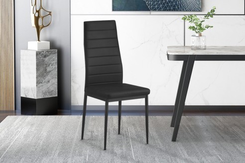Set de 4 chaises 'Cato/Kenzo' PU Black