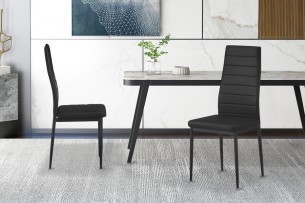 Set de 4 chaises 'Cato/Kenzo' PU Black