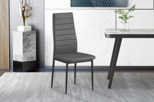 Set de 4 chaises 'Cato/Kenzo' PU Gris