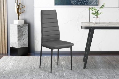 Set de 4 chaises 'Cato/Kenzo' PU Gris