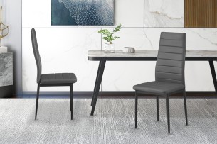 Set de 4 chaises 'Cato/Kenzo' PU Gris