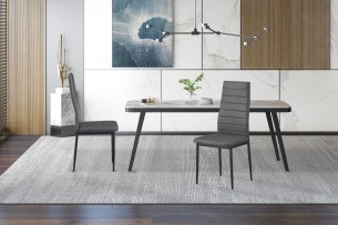 Set de 4 chaises 'Cato/Kenzo' PU Gris