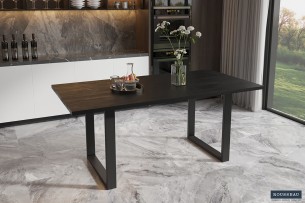 Table 'Nicola' 180 cm Rectangulaire Bois de Manguier noir