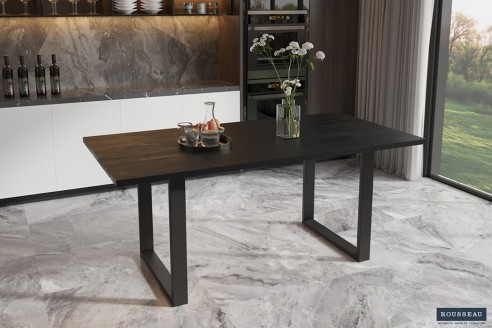 Table 'Nicola' 180 cm Rectangulaire Bois de Manguier noir