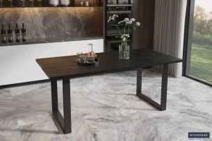 Table 'Nicola' 180 cm Rectangulaire Bois de Manguier noir