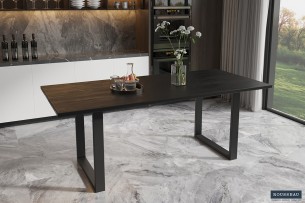 Table 'Nicola' 200 cm Rectangulaire Bois de Manguier noir