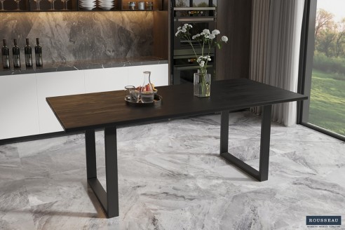 Table 'Nicola' 200 cm Rectangulaire Bois de Manguier noir