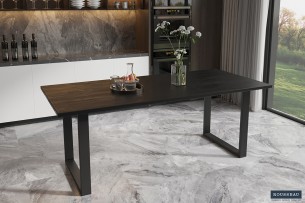Table 'Nicola' 200 cm Rectangulaire Bois de Manguier noir